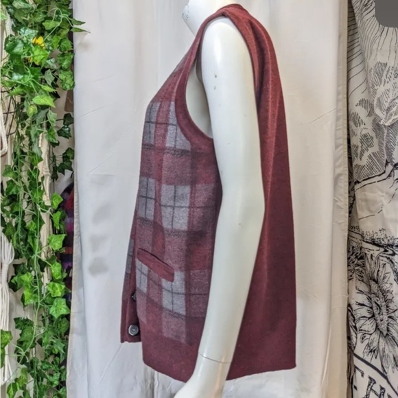 SERGIO LOUIS ITALY vintage Moda wool blend plaid sweater vest - Picture 3 of 5